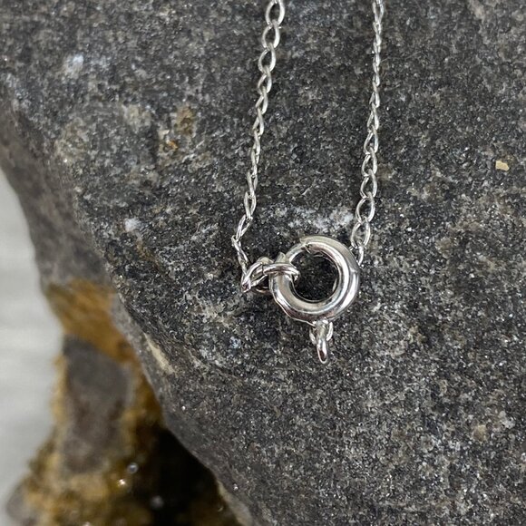 Sterling Silver CZ Heart Love Pendant Necklace 15" - Picture 6 of 7